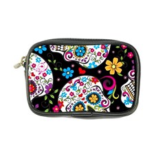 Sugar Skull Black Olorful Flower Coin Purse