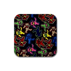 Dead Head Deadhead Grateful Dead Rubber Square Coaster (4 Pack)