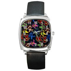 Dead Head Deadhead Grateful Dead Square Metal Watch