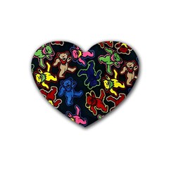 Dead Head Deadhead Grateful Dead Rubber Coaster (heart) by Cemarart