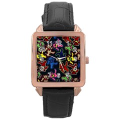 Dead Head Deadhead Grateful Dead Rose Gold Leather Watch 