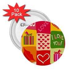 I Love You Doodle 2 25  Buttons (10 Pack) 