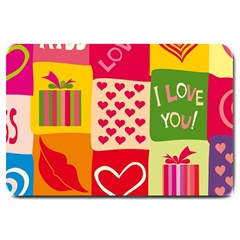 I Love You Doodle Large Doormat by Cemarart