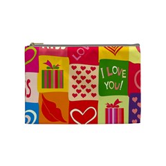 I Love You Doodle Cosmetic Bag (medium)