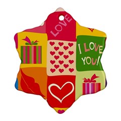 I Love You Doodle Snowflake Ornament (two Sides)