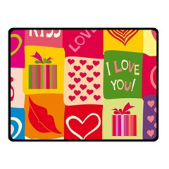 I Love You Doodle Two Sides Fleece Blanket (small)