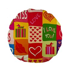 I Love You Doodle Standard 15  Premium Flano Round Cushions