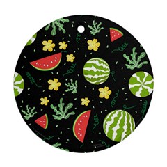 Watermelon Doodle Pattern Round Ornament (two Sides)