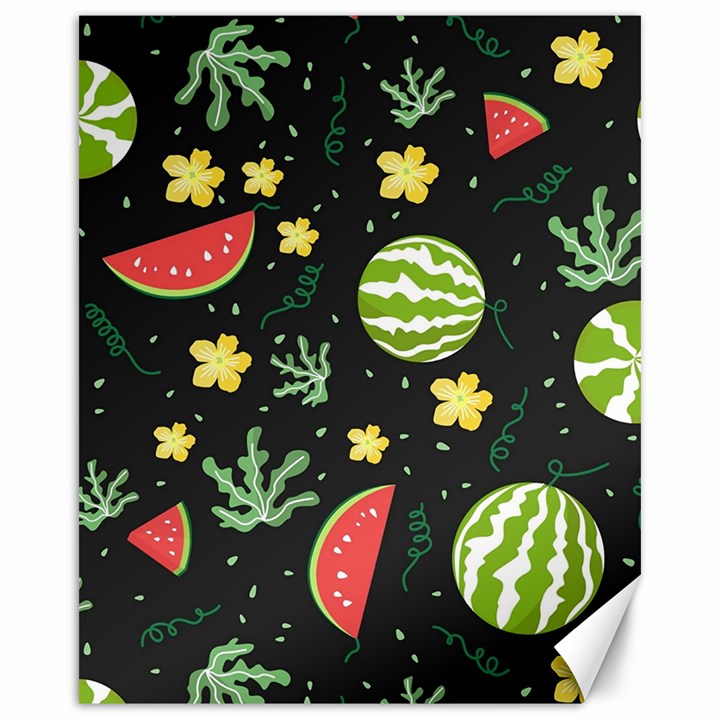 Watermelon Doodle Pattern Canvas 16  x 20 