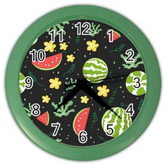 Watermelon Doodle Pattern Color Wall Clock