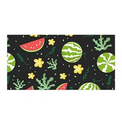 Watermelon Doodle Pattern Satin Wrap 35  X 70  by Cemarart