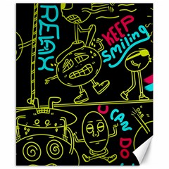 Keep Smiing Doodle Canvas 8  X 10 