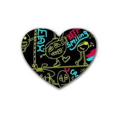 Keep Smiing Doodle Rubber Coaster (heart)