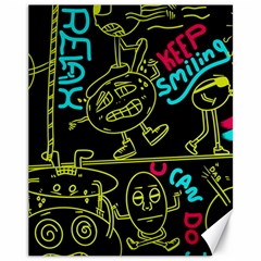 Keep Smiing Doodle Canvas 11  X 14 