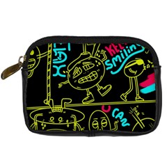 Keep Smiing Doodle Digital Camera Leather Case