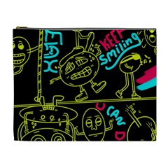 Keep Smiing Doodle Cosmetic Bag (xl)