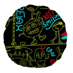 Keep Smiing Doodle Large 18  Premium Round Cushions