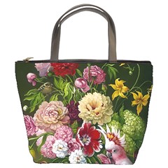 Parrot Painting Flower Art Bucket Bag