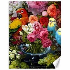 Flower And Parrot Art Flower Painting Canvas 18  X 24 