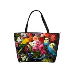 Flower And Parrot Art Flower Painting Classic Shoulder Handbag