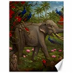 Jungle Of Happiness Painting Peacock Elephant Canvas 12  x 16  11.86 x15.41  Canvas - 1