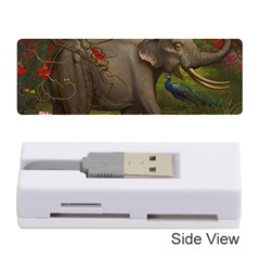 Jungle Of Happiness Painting Peacock Elephant Memory Card Reader (stick)