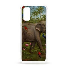 Jungle Of Happiness Painting Peacock Elephant Samsung Galaxy S20 6 2 Inch Tpu Uv Case by Cemarart