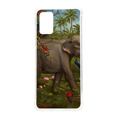 Jungle Of Happiness Painting Peacock Elephant Samsung Galaxy S20plus 6 7 Inch Tpu Uv Case by Cemarart
