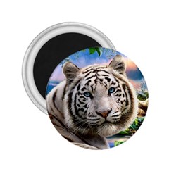 White Tiger Peacock Animal Fantasy Water Summer 2 25  Magnets