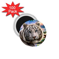 White Tiger Peacock Animal Fantasy Water Summer 1 75  Magnets (100 Pack) 