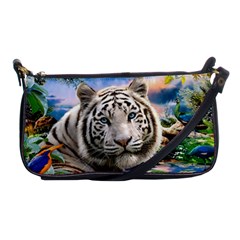 White Tiger Peacock Animal Fantasy Water Summer Shoulder Clutch Bag