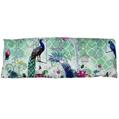 Peacock Parrot Bird Pattern Exotic Summer Green Flower Jungle Paradise Body Pillow Case (Dakimakura)