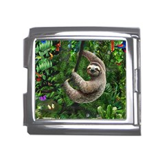 Sloth In Jungle Art Animal Fantasy Mega Link Italian Charm (18mm) by Cemarart