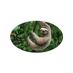 Sloth In Jungle Art Animal Fantasy Sticker Oval (100 Pack) by Cemarart