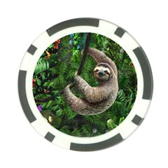 Sloth In Jungle Art Animal Fantasy Poker Chip Card Guard (10 Pack)