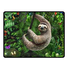 Sloth In Jungle Art Animal Fantasy Two Sides Fleece Blanket (small)