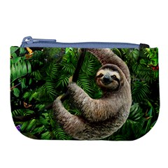 Sloth In Jungle Art Animal Fantasy Large Coin Purse by Cemarart