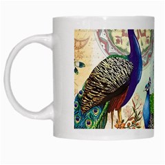 Royal Peacock Feather Art Fantasy White Mug