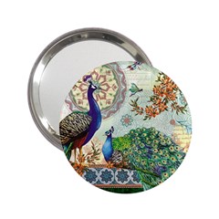 Royal Peacock Feather Art Fantasy 2 25  Handbag Mirrors