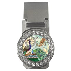 Royal Peacock Feather Art Fantasy Money Clips (cz) 