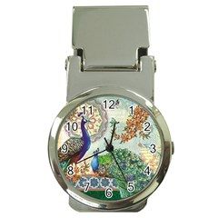 Royal Peacock Feather Art Fantasy Money Clip Watches