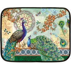 Royal Peacock Feather Art Fantasy Fleece Blanket (mini)