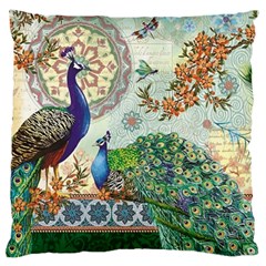 Royal Peacock Feather Art Fantasy Large Cushion Case (two Sides)