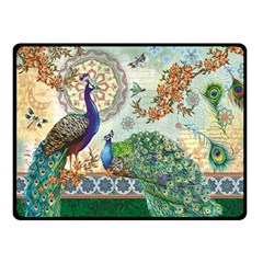 Royal Peacock Feather Art Fantasy Two Sides Fleece Blanket (small)