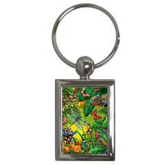 The Chameleon Colorful Mushroom Jungle Flower Insect Summer Dragonfly Key Chain (rectangle)