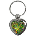 The Chameleon Colorful Mushroom Jungle Flower Insect Summer Dragonfly Key Chain (Heart) Front