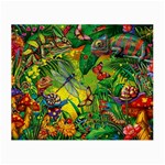 The Chameleon Colorful Mushroom Jungle Flower Insect Summer Dragonfly Small Glasses Cloth (2 Sides) Front