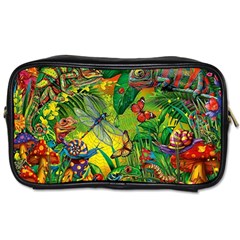 The Chameleon Colorful Mushroom Jungle Flower Insect Summer Dragonfly Toiletries Bag (two Sides)