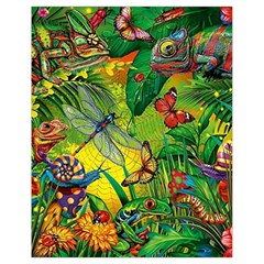 The Chameleon Colorful Mushroom Jungle Flower Insect Summer Dragonfly Drawstring Bag (small)