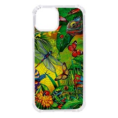 The Chameleon Colorful Mushroom Jungle Flower Insect Summer Dragonfly Iphone 14 Tpu Uv Print Case by Cemarart